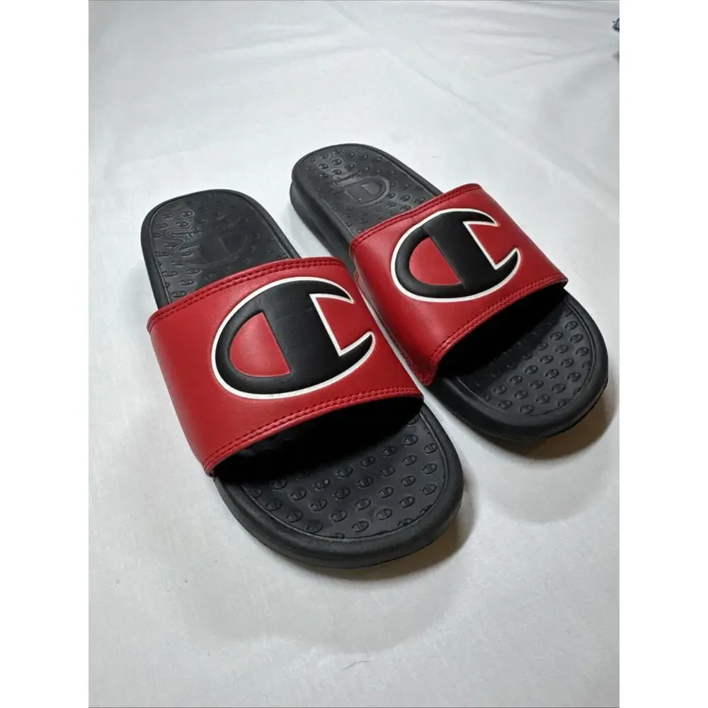 Champion Slide Sandals Black /Red Size 7w